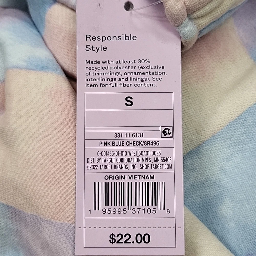 Blue checkered print fleece oversized sweatshirt & sweatpants | Wild Fab… - Picture 15 of 16